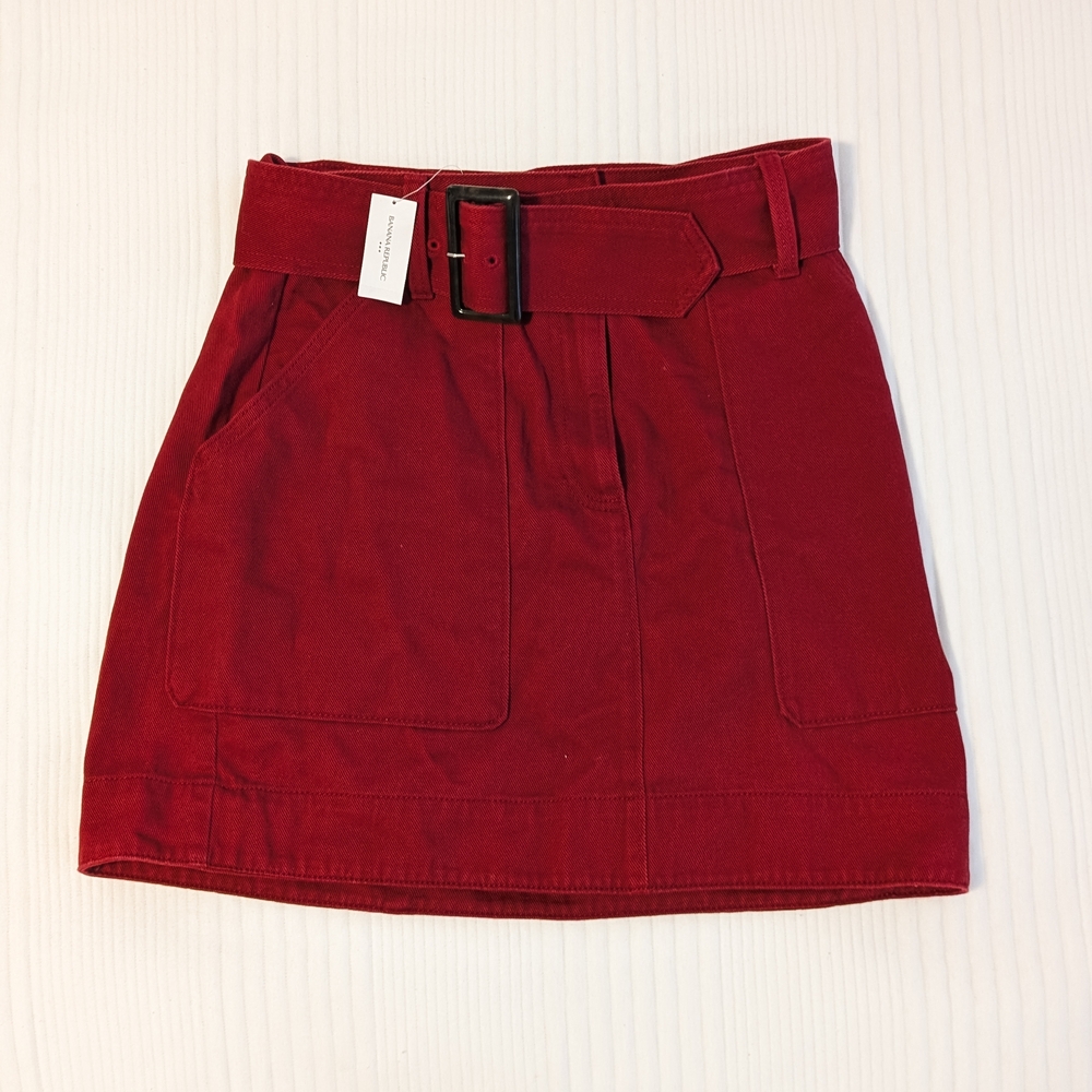 Banana Republic Red Mini Skirt with Belt